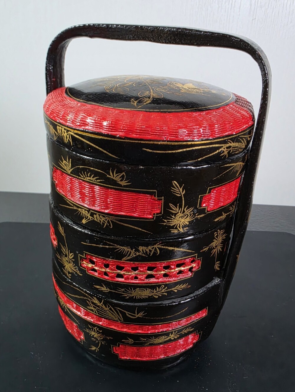 Vintage Traditional Peranakan Chinese Multi-tiered Wedding Basket